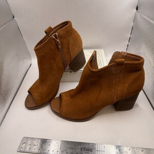 Women's ALDO Brown Cognac  Peep Toe Ankle Boots 6.5-7